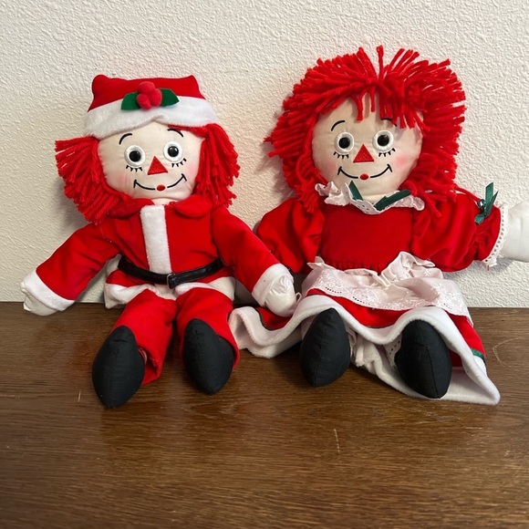 Other - Applause Raggedy Ann and Andy 16" Christmas Dolls Set